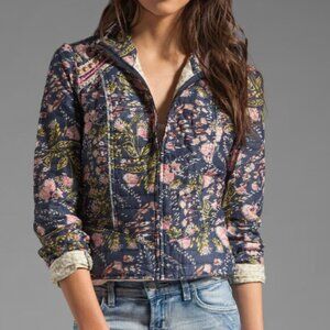 Free People Floral Blazer - Navy and Pink
